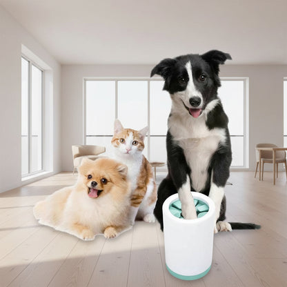 Portable Paw Washer Cup for Small/Medium Dogs and Cats - Muddy Foot Cleaner, Green